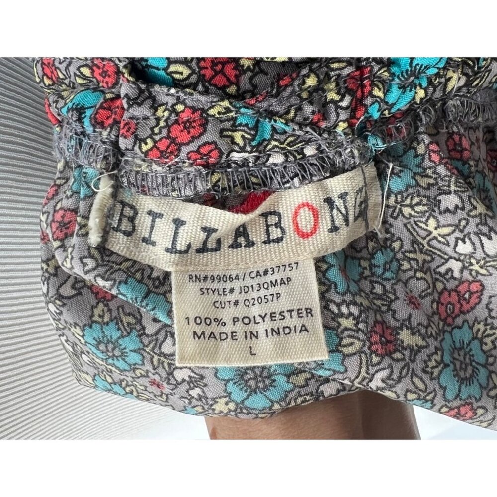 VTG Billabong Floral Strappy Back Maxi Dress | Coastal Boho Cottagecore Grunge L - Picture 14 of 16